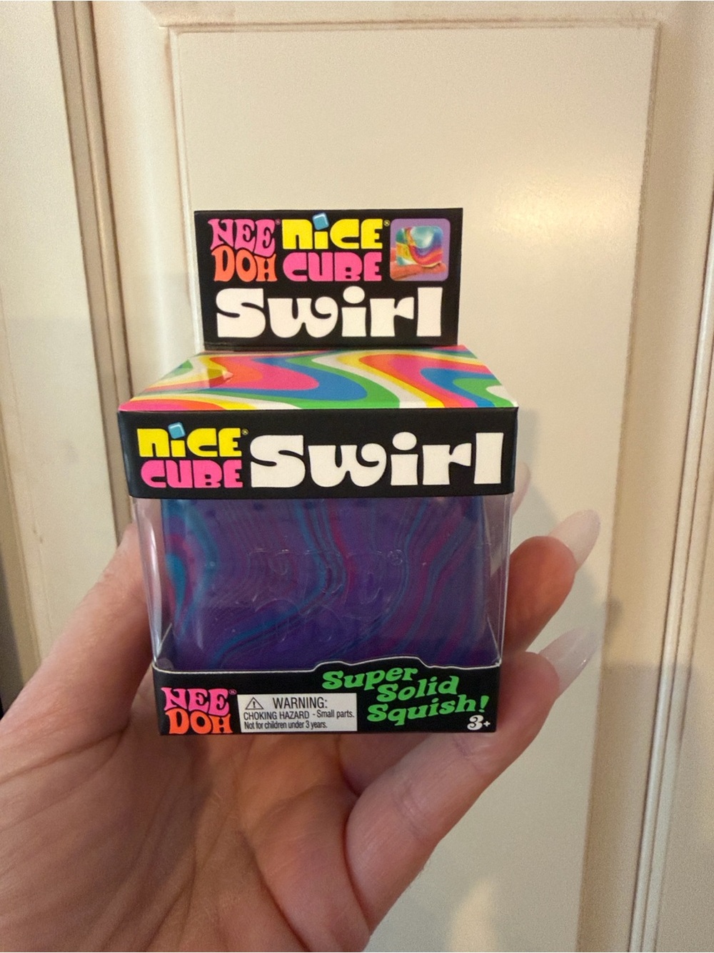 NeeDoh Nice Cube Swirl Kids Squishy Toy - Purple Swirl